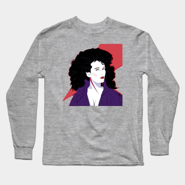 Jacket Lady 80s Patrick Nagel Long Sleeve T-Shirt by di-age7